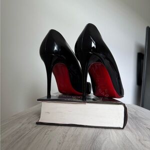 Christian Louboutin Blk Patent Leather Pumps kate 85mm w protective film